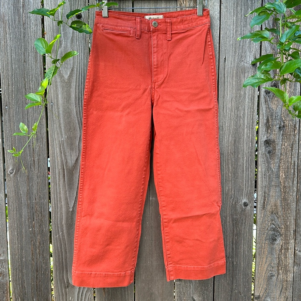 Madewell Slim Emmet Wide Leg Crop sz 25 Orange